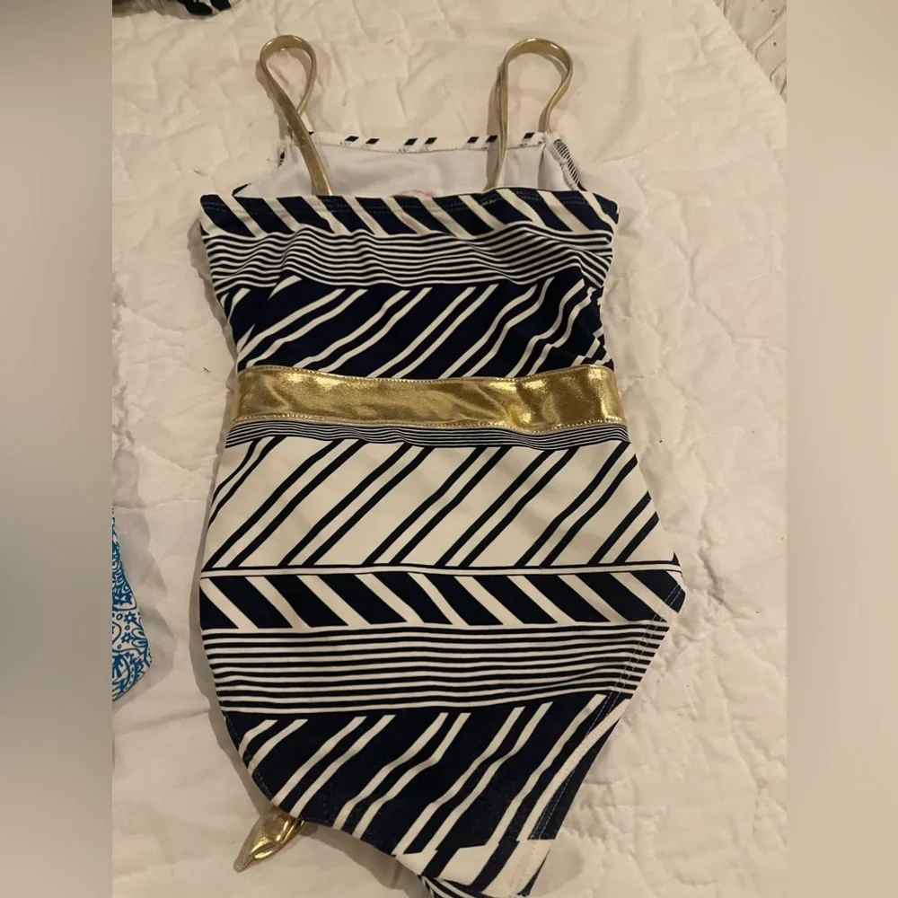 Girls Stylish Swimwear Set - Blue, Pink, Gold
